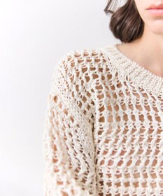 BEIGE， UVITE / コットンメッシュクロップドニット