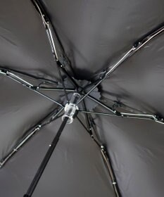 +RING UNISEX プラスリング 晴雨兼用 簡単開閉式折傘  BLK×GRY T1338