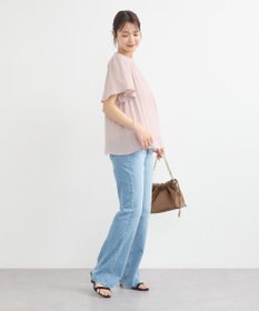 earth music&ecology マジョリカプリーツ半袖ブラウス