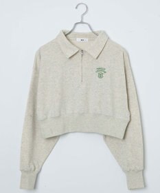 WEGO ハーフZIP襟付きショートスウェット