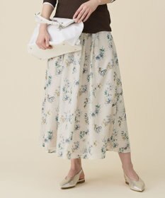 自由区 L エアリーローン花柄プリント スカート