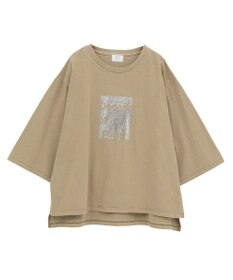 YECCA VECCA ヴィンテージ風箔プリントロゴTee