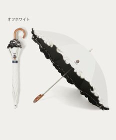 MOONBAT 【WEB限定/遮光率100%/遮熱/UV】POLO RALPH LAUREN（ポロ ラルフローレン）晴雨兼用日傘 ワンポイント ポロベア刺繍 フリル 長傘