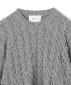 BEIGE， 【洗える】SEDONA / ウールカシミヤケーブルニット
