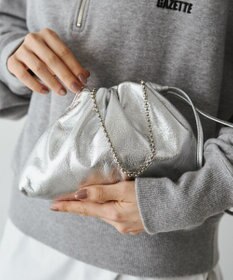 russet レザー巾着ミニショルダーバッグ(CE-1637)