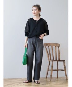 AMERICAN HOLIC バイカラーシアーニットカーディガン