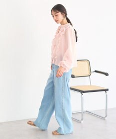 earth music&ecology フリルリボンブラウス