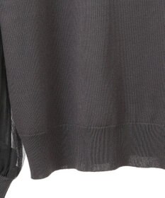 Green Parks 袖チュールマジョリカドッキングニットプルオーバー