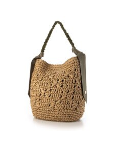 UNBILLION cachecache 下がりグログラン柄編みワンハンドルクロッシェトート