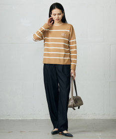 自由区 L コットンウールハイゲージボーダー ニット