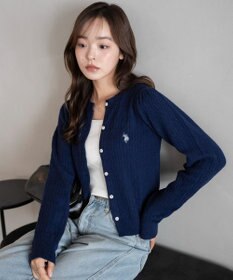 WEGO 【26年春新作】別注USPOLOケーブルニットカーデ