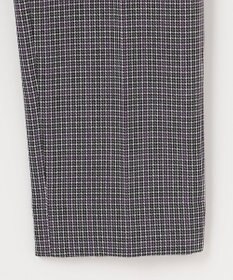 自由区 【洗える/撥水加工】TRギャバ チェック テーパードパンツ