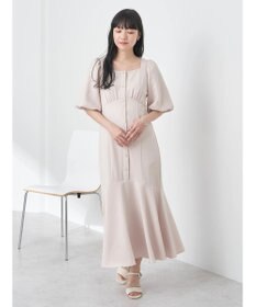 earth music&ecology フロントボタン裾フレアワンピース