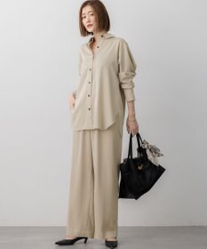 23区 L 【見上愛さん着用/Oggi10月号掲載/洗える】スエーディーサテン シャツ