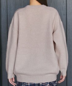 Tiaclasse 【洗える】テープ刺繍ロゴニットトップス