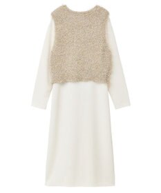 Green Parks ＳＥＴ２点ベスト＋リブワンピース