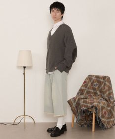 WEGO エルボーパッチVネックプルオーバー