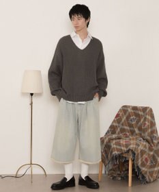 WEGO エルボーパッチVネックプルオーバー