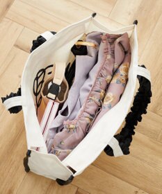 Maison de FLEUR フリルハンドル帆布キャリーオンバッグ
