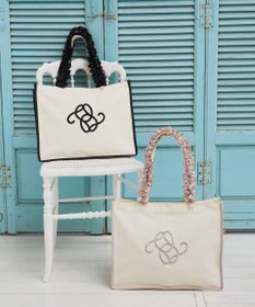 Maison de FLEUR フリルハンドル帆布キャリーオンバッグ