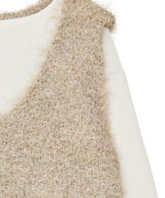 Green Parks ＳＥＴ２点ベスト＋リブワンピース