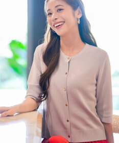 ANY SIS 【アイスタッチ】ハーフスリーブ カーディガン ライトグレー