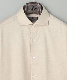 GOTAIRIKU 【洗える】コットンフラノシャツ_ カッタウェイカラー