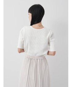 earth music&ecology ドットボタン５分袖リブプルオーバー