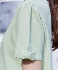 Tiaclasse L 【洗える】リボン袖ニットチュニック