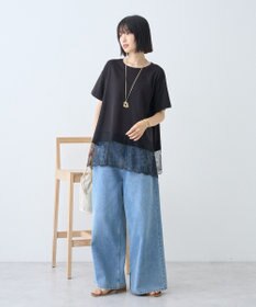 AMERICAN HOLIC 裾レース半袖プルオーバー