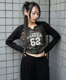 WEGO キーネックサイドドロストラグランロンT