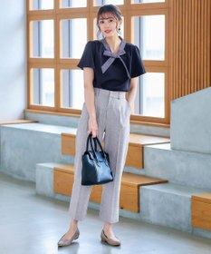 Tiaclasse 【洗える】配色リボンタイブラウス