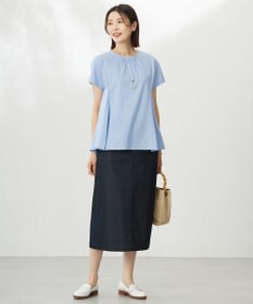 J.PRESS LADIES L 【洗える】シャンブレーサテン ナロー スカート