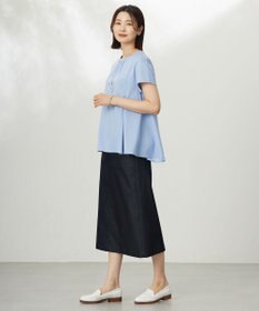 J.PRESS LADIES L 【洗える】シャンブレーサテン ナロー スカート