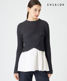 BEIGE， 【WEB限定】AMBRE / キャミ付きクロップドニット