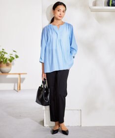 自由区 【洗える】SOMELOSテンセルスキッパー ブラウス