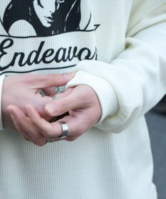 WEGO ワッフルグラフィックT（LS）