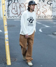 WEGO ワッフルグラフィックT（LS）