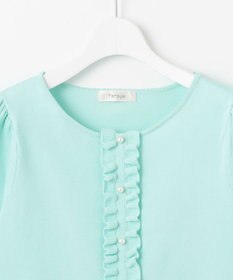 Feroux 【洗える】フリルデザインペプラムニットトップス