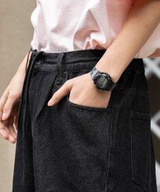 WEGO 【ウエストゴム/手洗い可】デニムバギーショーツ