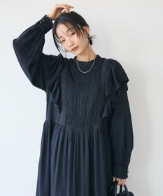 CRAFT STANDARD BOUTIQUE シャーリング袖フリルワンピース