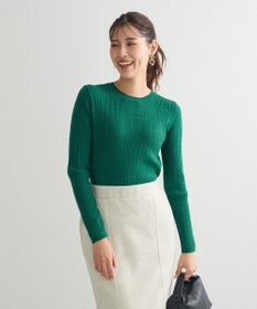 Green Parks プチケーブルクルーネックニットプルオーバー