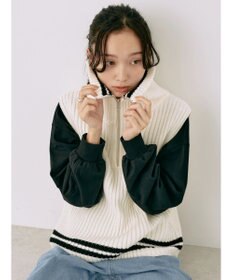 earth music&ecology ハーフジップニットベスト