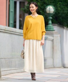 自由区 L 【セットアップ対応・ウエストゴム・洗える】ラッセルレース  スカート