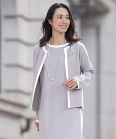 J.PRESS LADIES S 【WEB限定カラーあり・洗える】TRIM RAYON STRETCH カーディガン