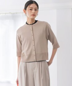 組曲 シアーニット5分袖 カーディガン