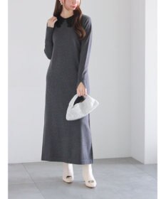 Te chichi レース衿ニットワンピース