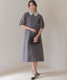 組曲 【2WAY】レース襟フレンチテリー ワンピース