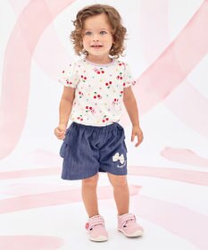 MIKI HOUSE HOT BISCUITS 【80-120cm】キャビット×さくらんぼ 総柄 半袖Tシャツ