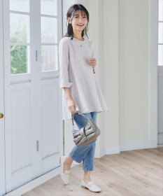 Tiaclasse L 【小倉優子さん着用・選べる袖TYPE・洗える】バックフレアチュニック